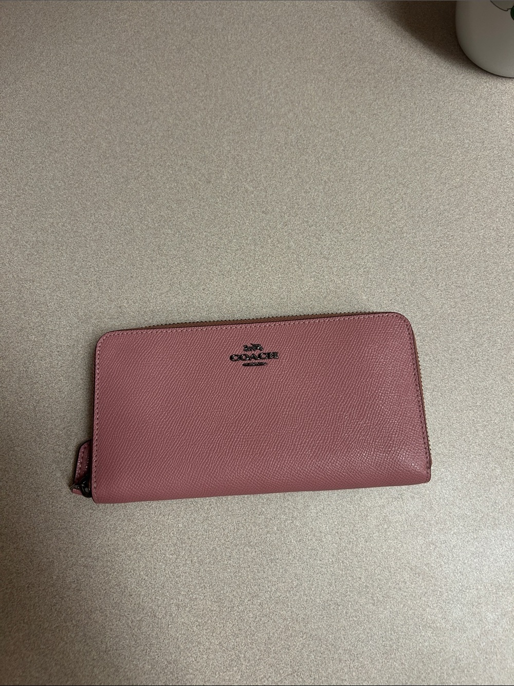 Coach Rose Leather Zip Wallet